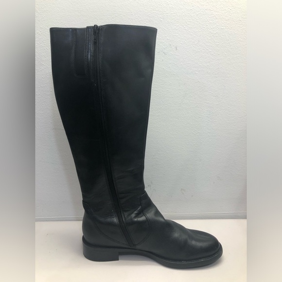 Ecco Women Black Hobart Leather Riding Knee High Boots 3 Buckle Sz 10.5 - Picture 3 of 9
